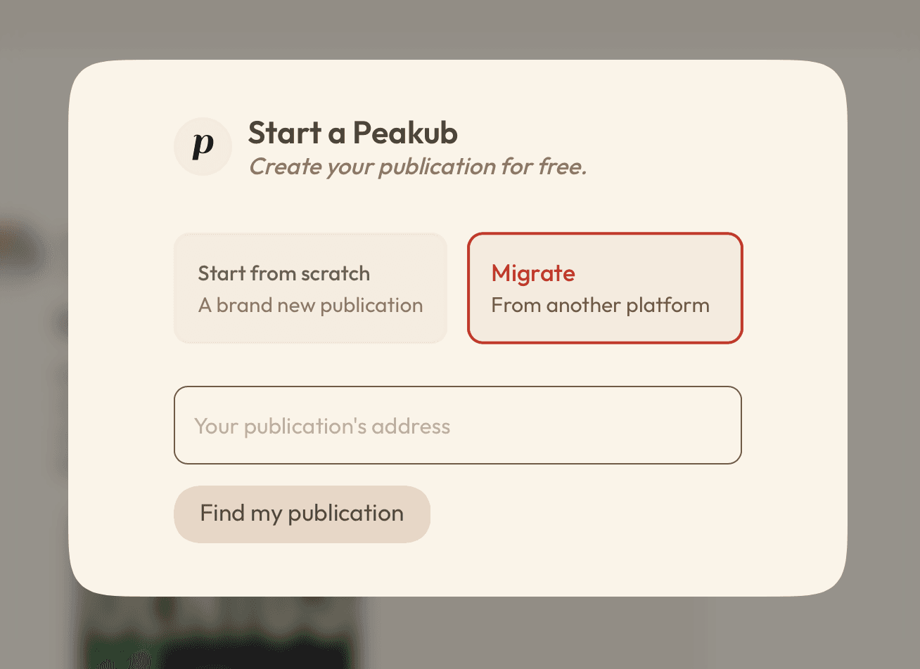 Create a publication